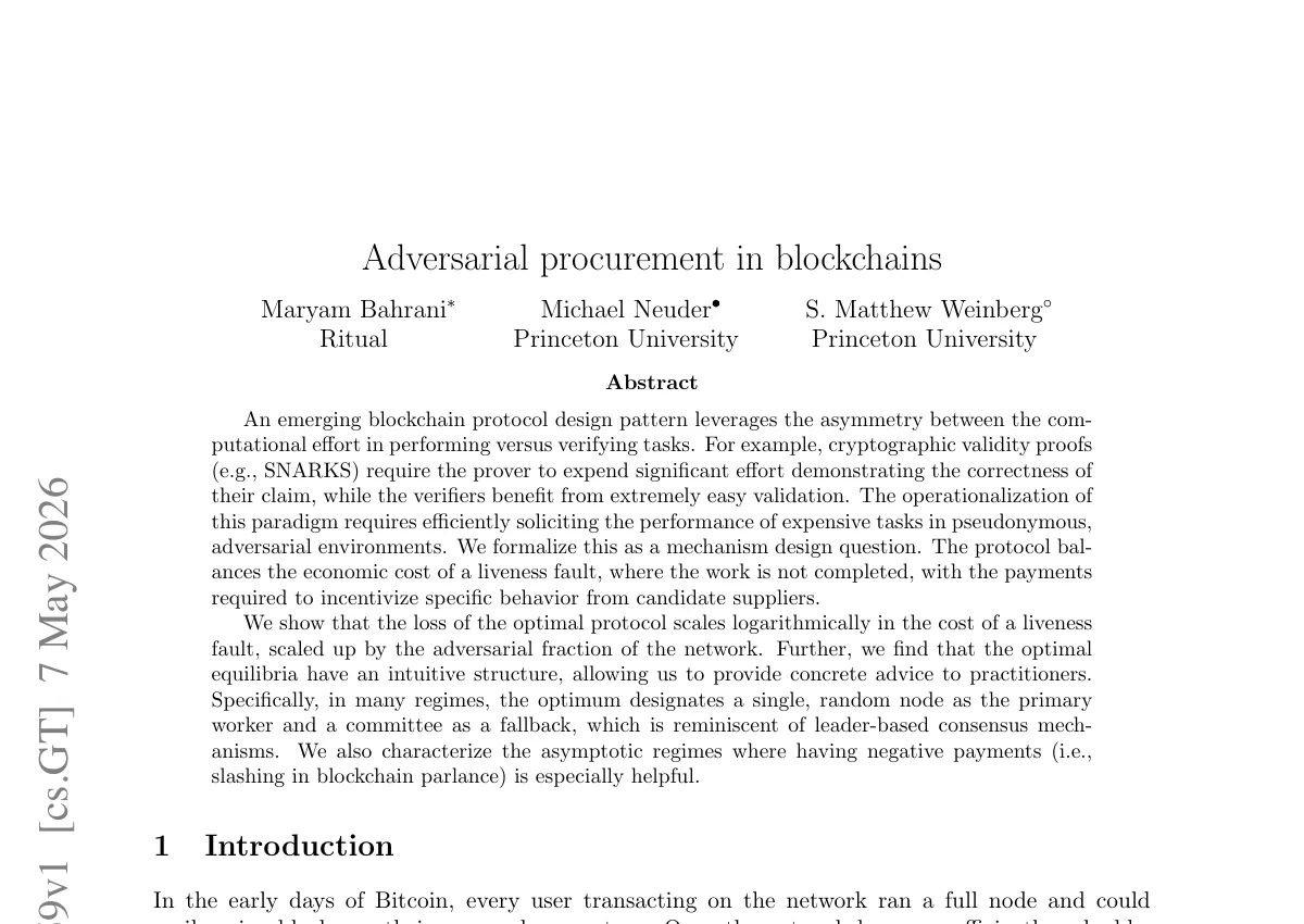 First page of Adversarial procurement